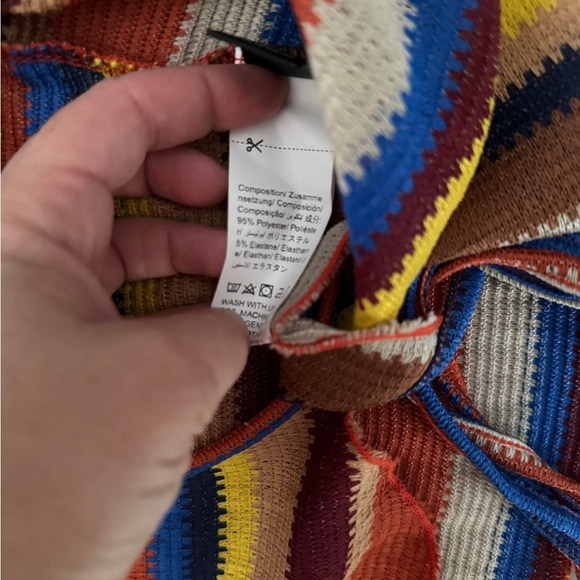 Colorful Striped Tie-Front Blouse Dazy Small - Picture 9 of 9